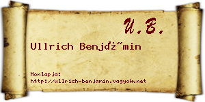 Ullrich Benjámin névjegykártya